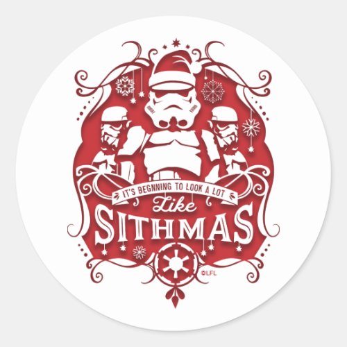 Holiday Stormtroopers Sithmas Design Classic Round Sticker