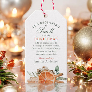 Holiday Stovetop Potpourri Christmas Scents Gift Tags