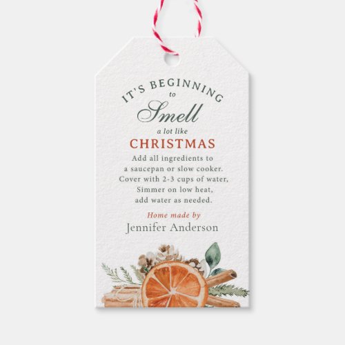 Holiday Stovetop Potpourri Christmas Scents Gift Tags