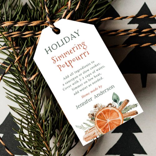 Holiday Stovetop Simmering Potpourri Gift Tag