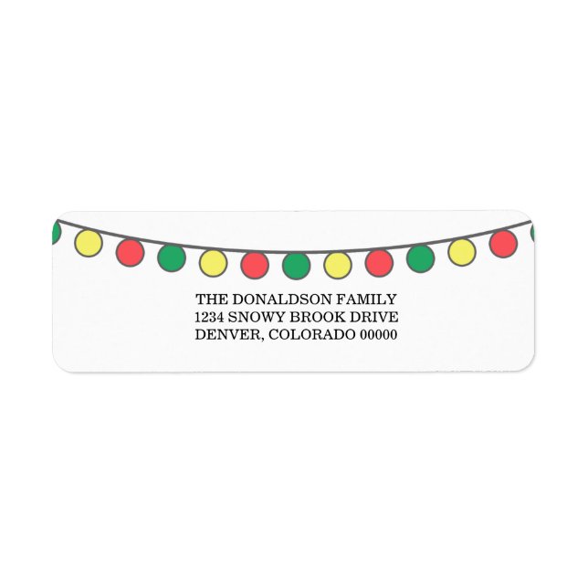 Holiday String of Lights Address Labels (Front)