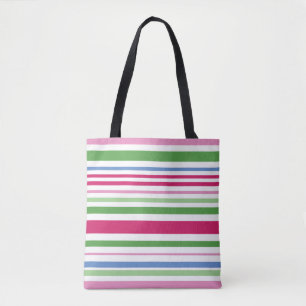 Holiday Stripe Tote Bag