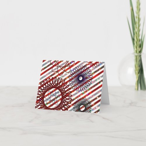 Holiday Stripes and Spirographs Sparkling Pattern