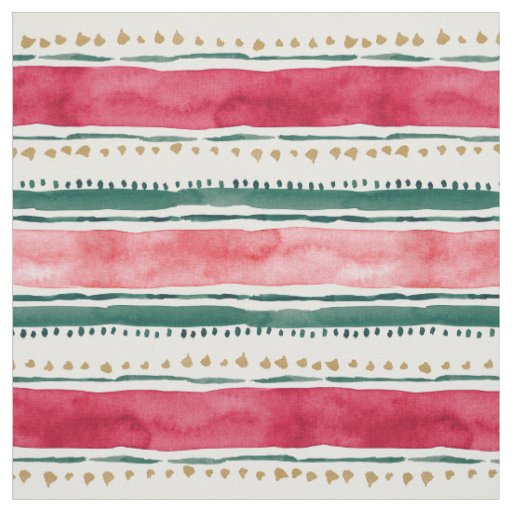 HOLIDAY STRIPES Boho Christmas Geo Fabric