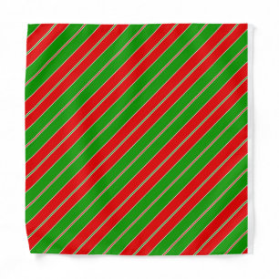 Holiday stripes in red and green bandana