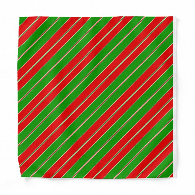 Holiday stripes in red and green bandana (Front)