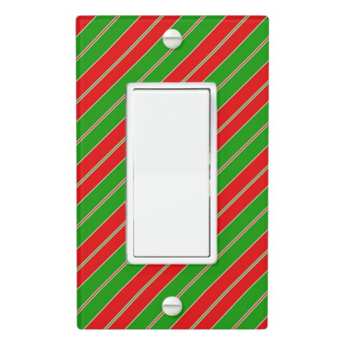 Holiday stripes in red and green light switch cove