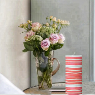Holiday Stripes Pillar Candle
