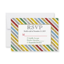 Holiday Stripes RSVP Wedding Response