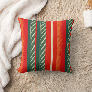 Holiday Stripes Throw Pillow