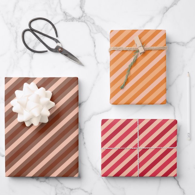 Holiday Stripes Wrapping Paper Sheets (Front)