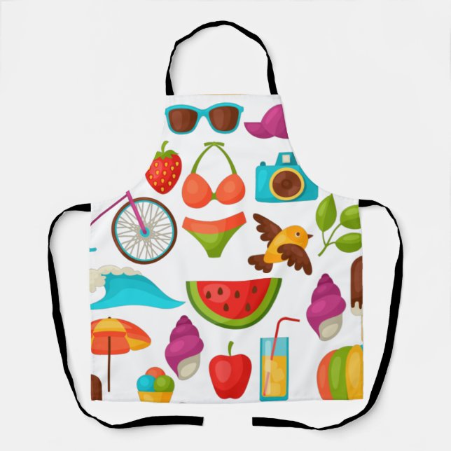 Holiday summer party beach pattern cute        apron (Front)