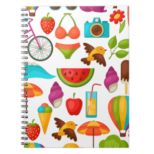 Holiday summer party beach pattern cute    notebook