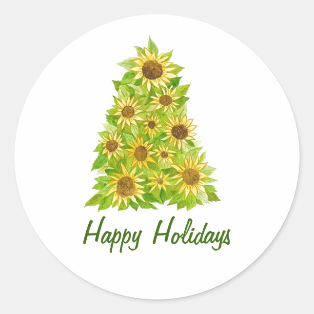 Holiday Sunflower Sticker (Front)