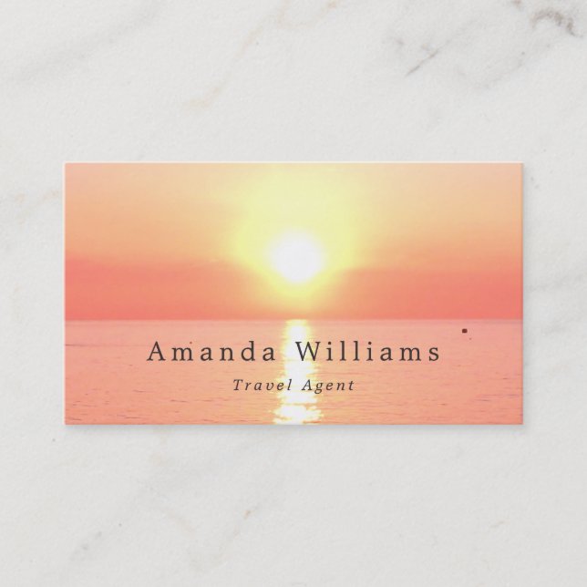 Holiday Sunset, Travel Agent Business Card (Front)