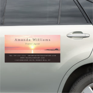 Holiday Sunset, Travel Agent Car Magnet