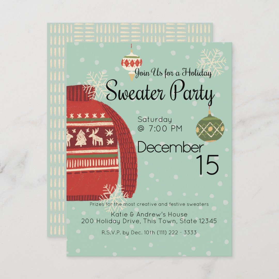 Holiday Sweater Party Invitation | Zazzle