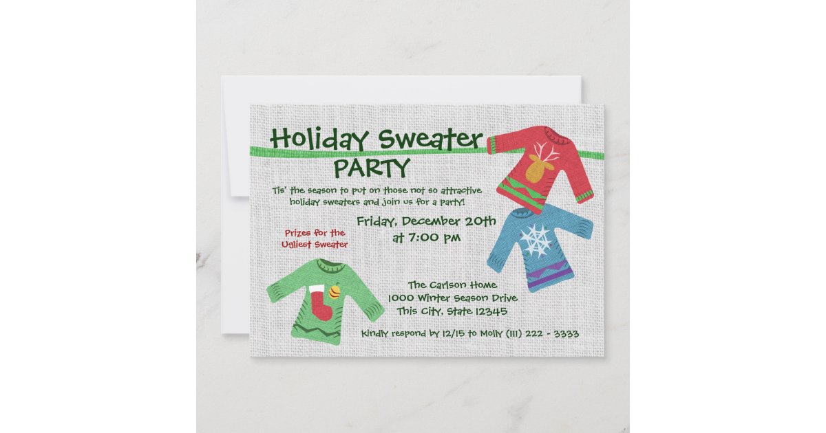 Holiday Sweater Party Invitation | Zazzle