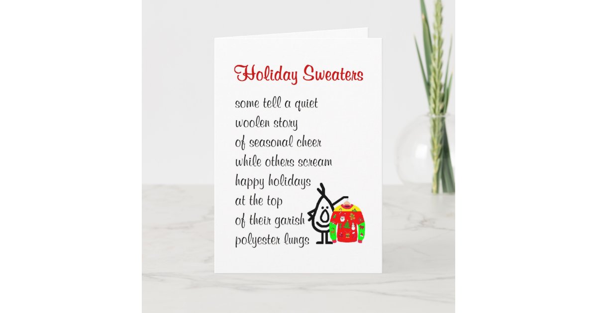 Holiday Sweaters - a funny Christmas poem | Zazzle.com