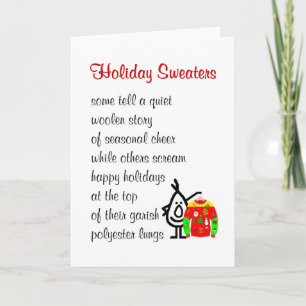 Holiday Sweaters - a funny Christmas poem Card