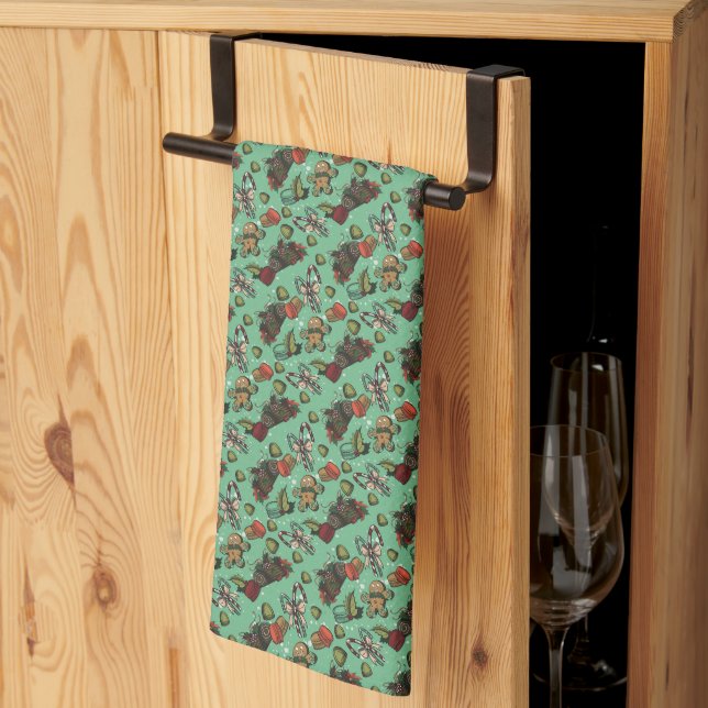 Holiday Sweets- Mint (Color) Kitchen Towel (Thirds Fold)
