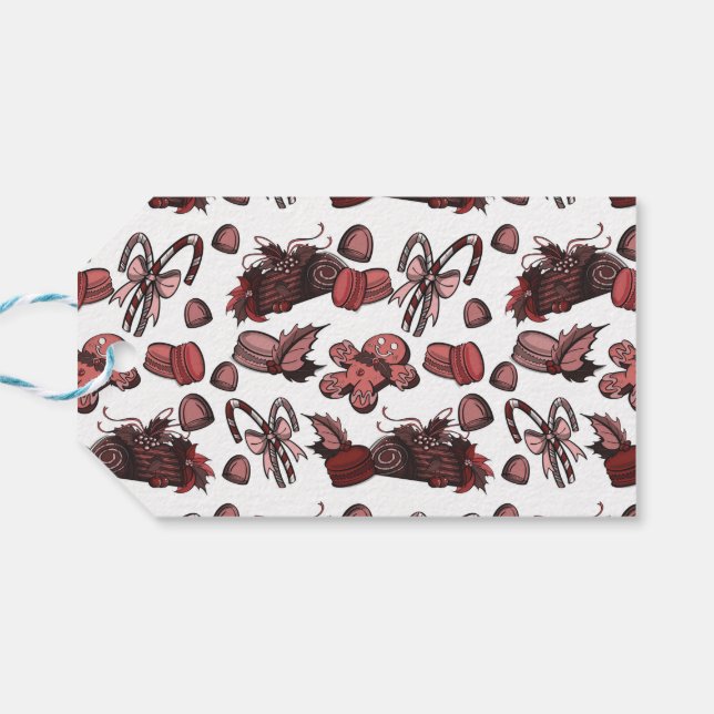 Holiday Sweets- Peppermint (Solid) Gift Tags (Back Horizontal)