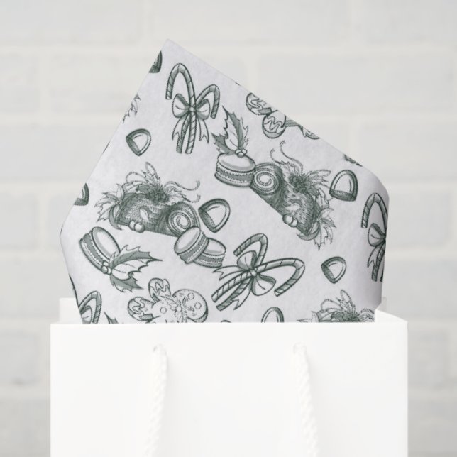 Holiday Sweets- Pine (Sheer) Tissue Paper (Gift Bag)