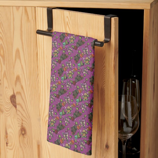 Holiday Sweets- Sugar Plum (Color) Kitchen Towel (Thirds Fold)