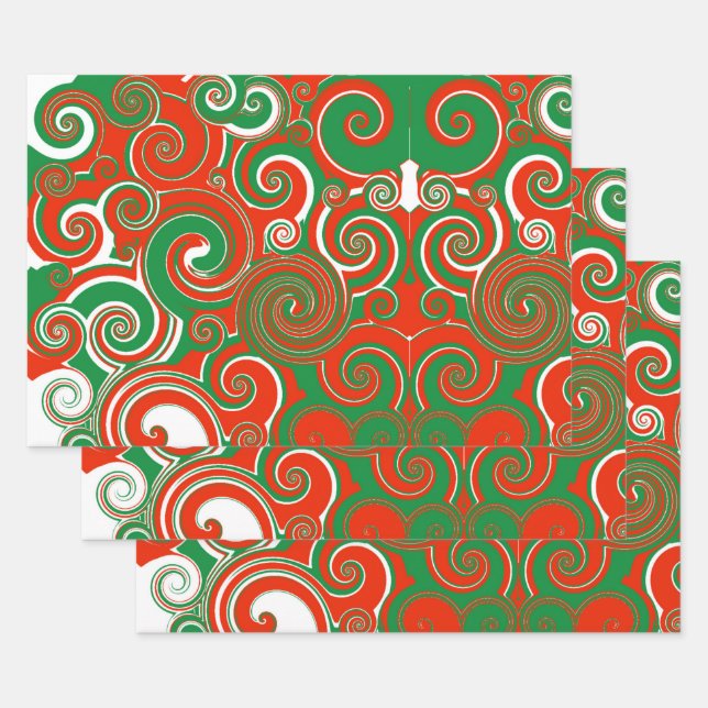 Holiday Swirl Gift Paper Sheet Set (Set)