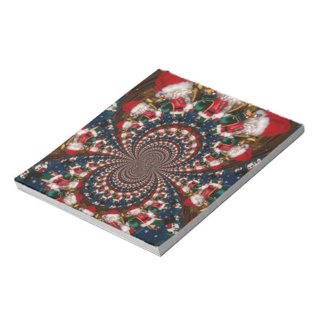 Holiday Swirls: Retro Christmas Art Stationery Set Notepad (Rotated)