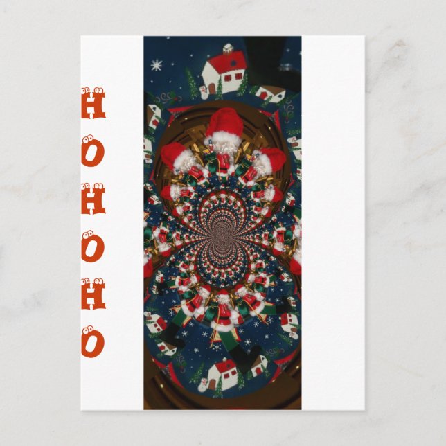 Holiday Swirls: Retro Christmas Art Stationery Set Postcard (Front)