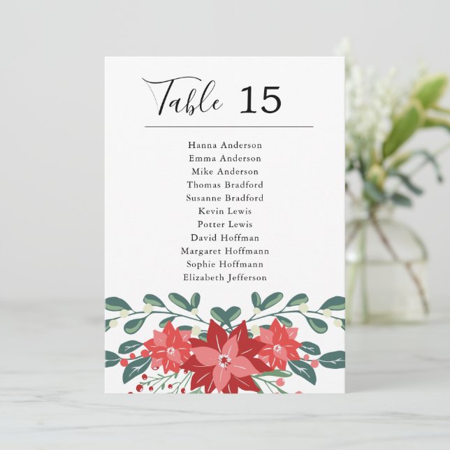 Holiday Table Card Seating Chart (Standing Front)