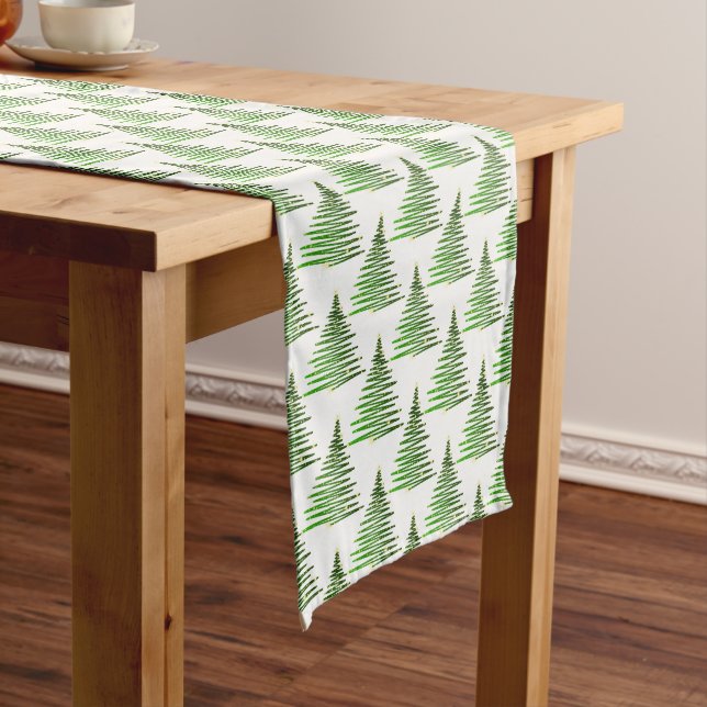 Holiday Table Runner-Christmas Trees Long Table Runner (In Situ)