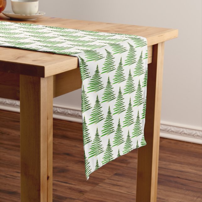 Holiday Table Runner-Christmas Trees Medium Table Runner (In Situ)