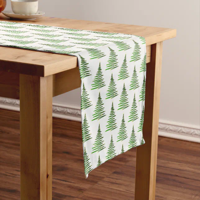 Holiday Table RunnerChristmas Trees Short Table Runner Zazzle