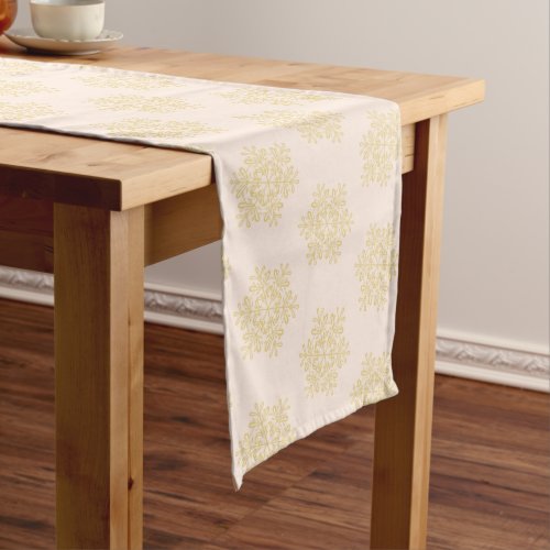 Holiday Table Runner_Gold Snowflakes Medium Table Runner