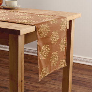 Holiday Table Runner-Gold Snowflakes Medium Table Runner