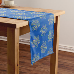 Holiday Table Runner-Gold Snowflakes Medium Table Runner