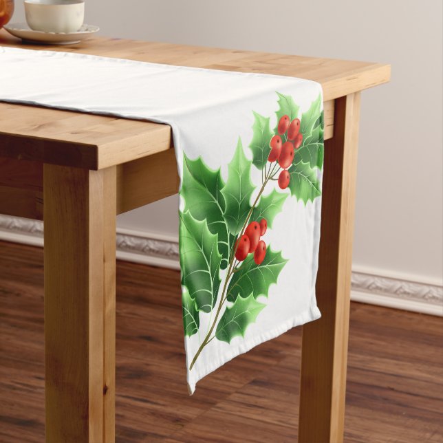 Holiday Table Runner-Holly Long Table Runner (In Situ)