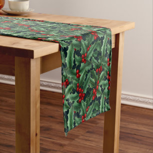 Holiday Table Runner-Holly Short Table Runner