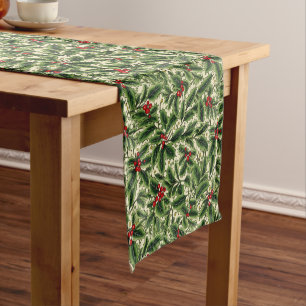 Holiday Table Runner-Holly Short Table Runner