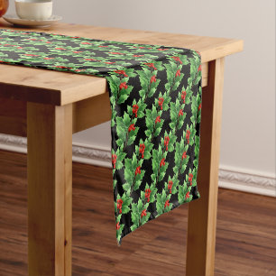Holiday Table Runner-Holly Short Table Runner