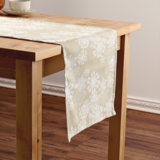 Holiday Table Runner-Snowflakes Long Table Runner (In Situ)