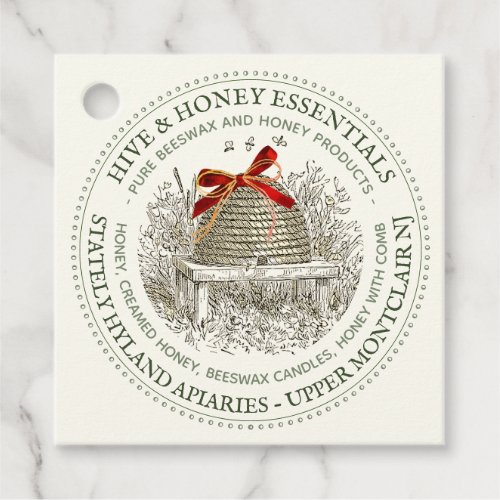 Holiday Tag for Honey Gift Baskets and Tote Bags 