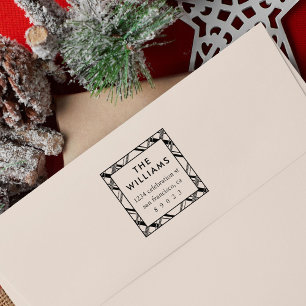 Holiday Tartan Plaid Family Return Address Rubber Stamp