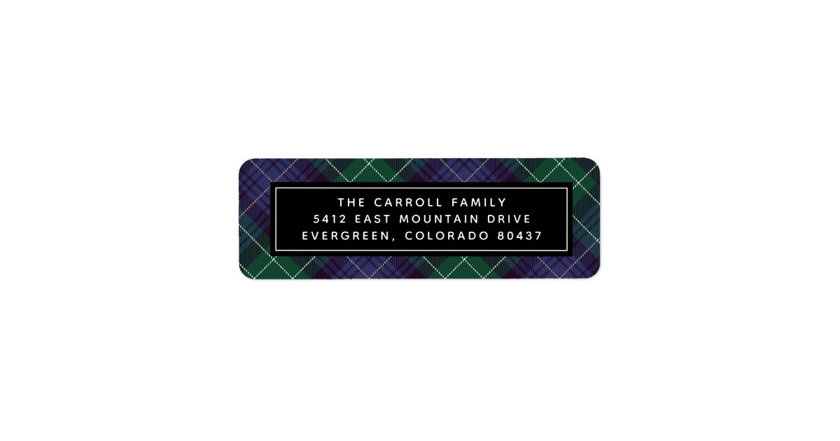 Holiday Tartan Return Address Label | Zazzle