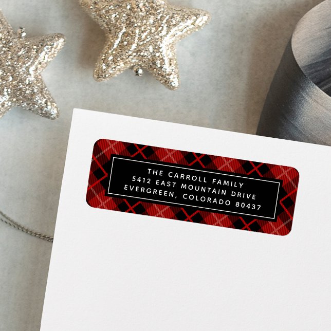 Holiday Tartan Return Address Label (Creator Uploaded)