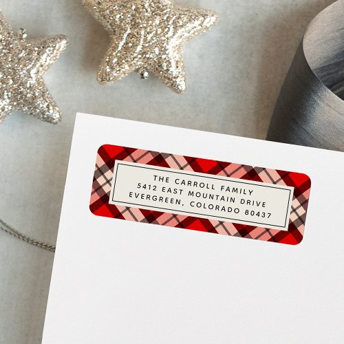 Holiday Tartan Return Address Label