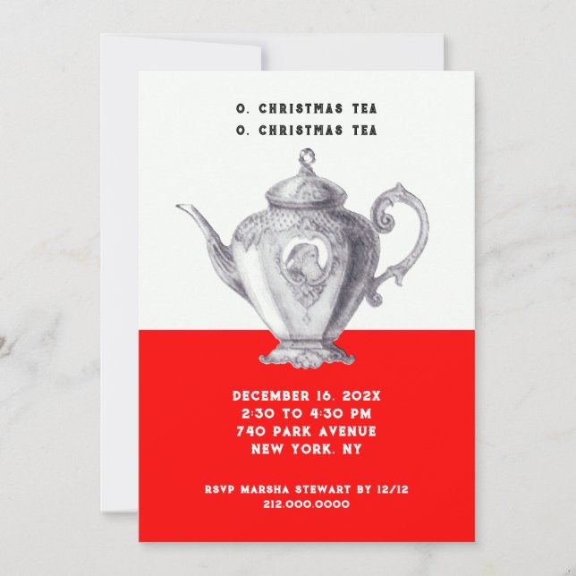 Holiday Tea invitations (Front)