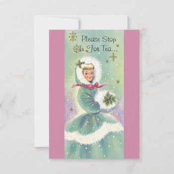 Holiday Tea Party Invitation Vintage Inspired by SharCanMakeit at Zazzle
